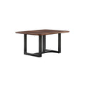 "Modern Rectangular Wooden Dining Table with Metal Base"