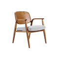 Elegant Mid-Century Wooden Armchair with Gray Cushion