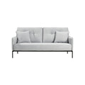 "Modern Gray Sofa with Cushions and Metal Legs"