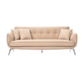 Elegant Beige Upholstered Sofa with Decorative Cushions