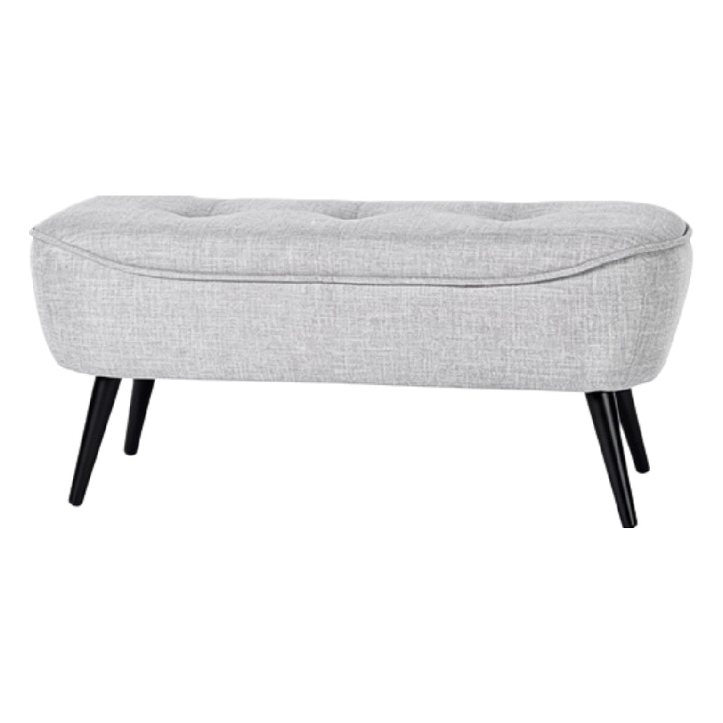 "Modern Gray Fabric Storage Ottoman with Black Legs"