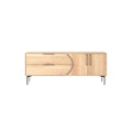 Modern Wooden Sideboard with Curved Design and Metal Legs